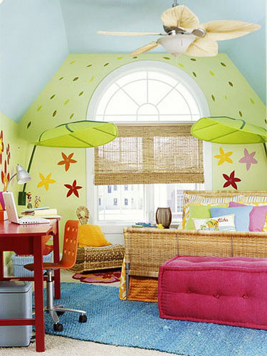 墻畫的圖案和色彩要服從整體設計風格